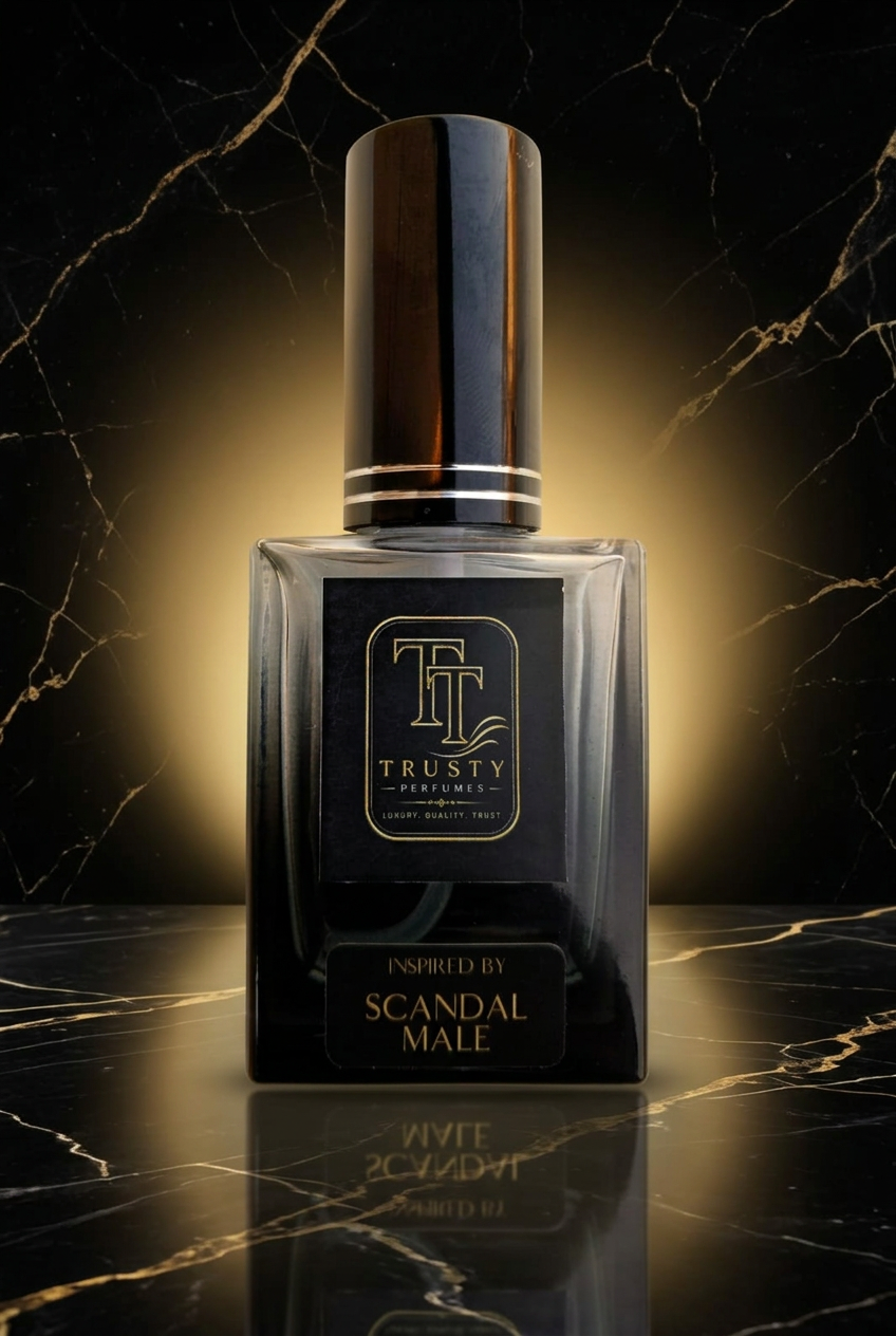 Trusty 30ml · Inspired by Scandal Male luxury perfume bottle